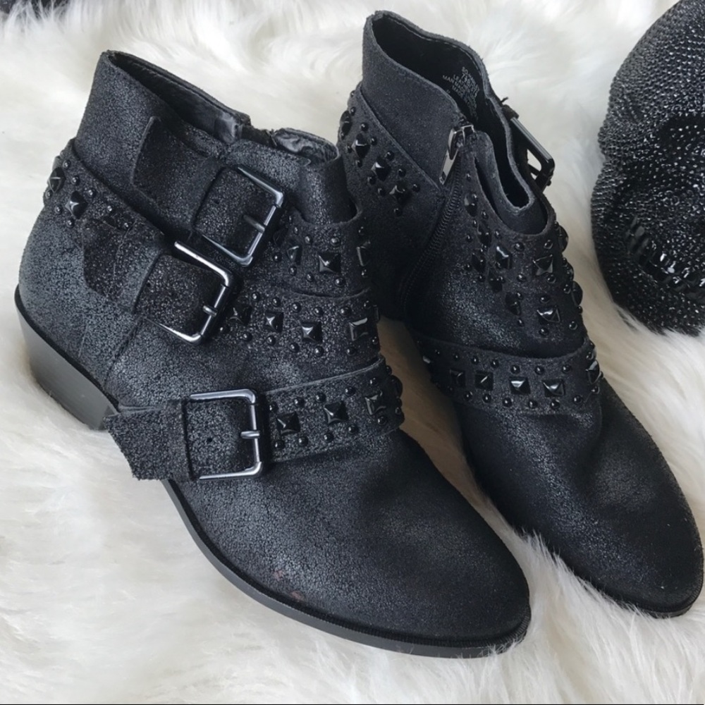 Sole Society Studded Black Ankle Booties